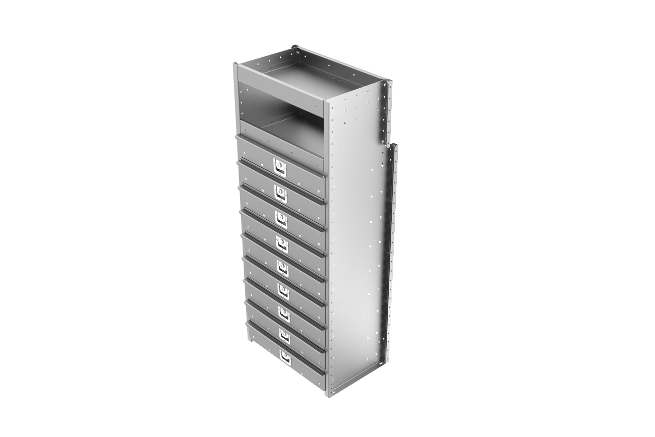 STACKED DRAWER MODULES 58"H X 9 DRAWERS