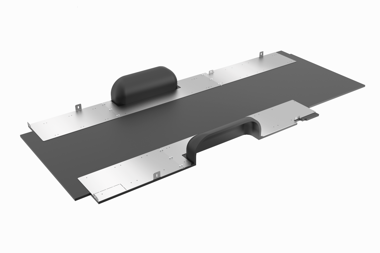 148" EXT WB E-TRANSIT FLOOR INSTALLATION PLATES (.125" ALUMINUM)